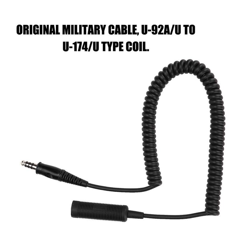 fosa fo sa U-92A/U to U-174/U Headphone Extension Cable, Helicopter Headphone Extension Cable Elastic Scalability Coiling Cable for Standard Mono U-174/U Plug, Helicopter, Radio - Image 3